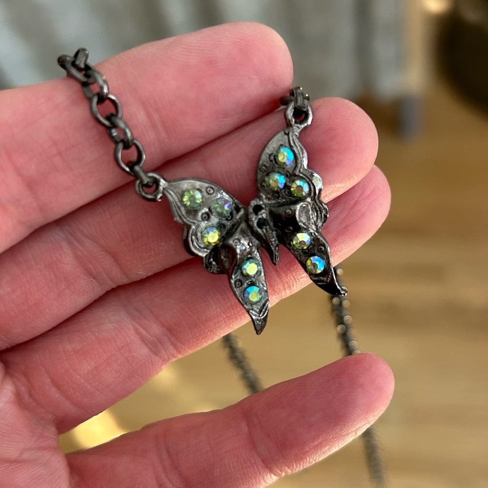 Vintage-inspired butterfly necklace